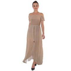 Background-mocca Off Shoulder Open Front Chiffon Dress by nateshop