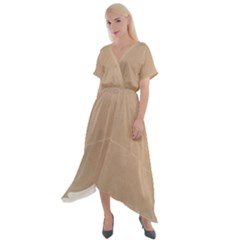 Background-mocca Cross Front Sharkbite Hem Maxi Dress by nateshop