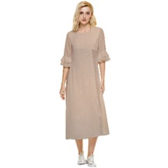 Background-mocca Double Cuff Midi Dress by nateshop