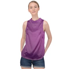 Background-purple High Neck Satin Top by nateshop