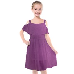 Background-purple Kids  Cut Out Shoulders Chiffon Dress by nateshop