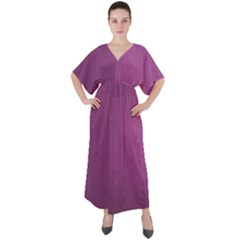 Background-purple V-neck Boho Style Maxi Dress by nateshop