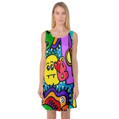 Cartoon Sleeveless Satin Nightdress