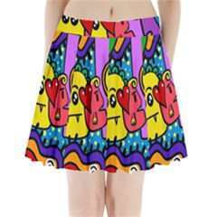 Cartoon Pleated Mini Skirt by nateshop