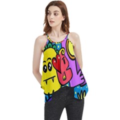 Cartoon Flowy Camisole Tank Top by nateshop