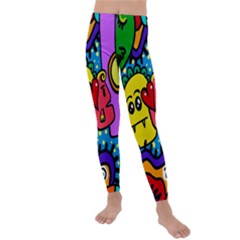 Cartoon Kids  Lightweight Velour Leggings by nateshop