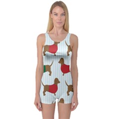 Dachshund One Piece Boyleg Swimsuit by nateshop