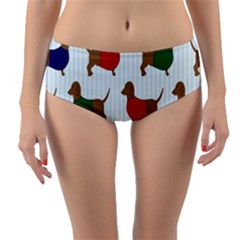 Dachshund Reversible Mid-waist Bikini Bottoms by nateshop