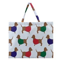 Dachshund Zipper Large Tote Bag