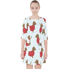 Dachshund Quarter Sleeve Pocket Dress by nateshop