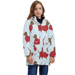 Dachshund Kid s Hooded Longline Puffer Jacket