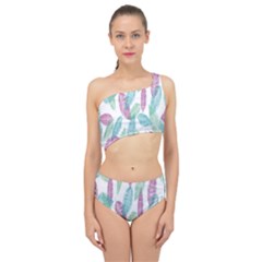 Feathers Spliced Up Two Piece Swimsuit by nateshop