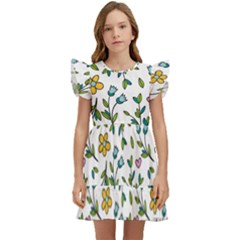 Flowers-beutiful Kids  Winged Sleeve Dress by nateshop