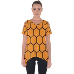 Honeycomb Cut Out Side Drop Tee by nateshop