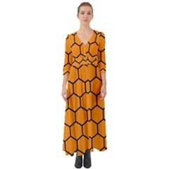 Honeycomb Button Up Boho Maxi Dress by nateshop