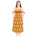 Honeycomb Shoulder Tie Bardot Midi Dress View1