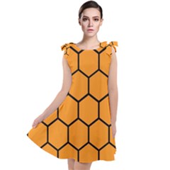 Honeycomb Tie Up Tunic Dress by nateshop