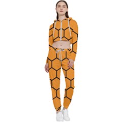 Honeycomb Cropped Zip Up Lounge Set by nateshop