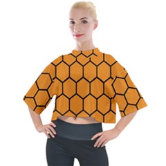 Honeycomb Mock Neck Tee by nateshop