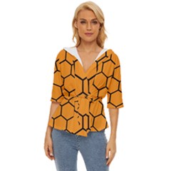 Honeycomb Lightweight Drawstring Hooded Top by nateshop