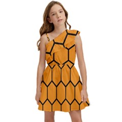 Honeycomb Kids  One Shoulder Party Dress by nateshop