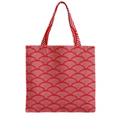 Japanese-wave Zipper Grocery Tote Bag