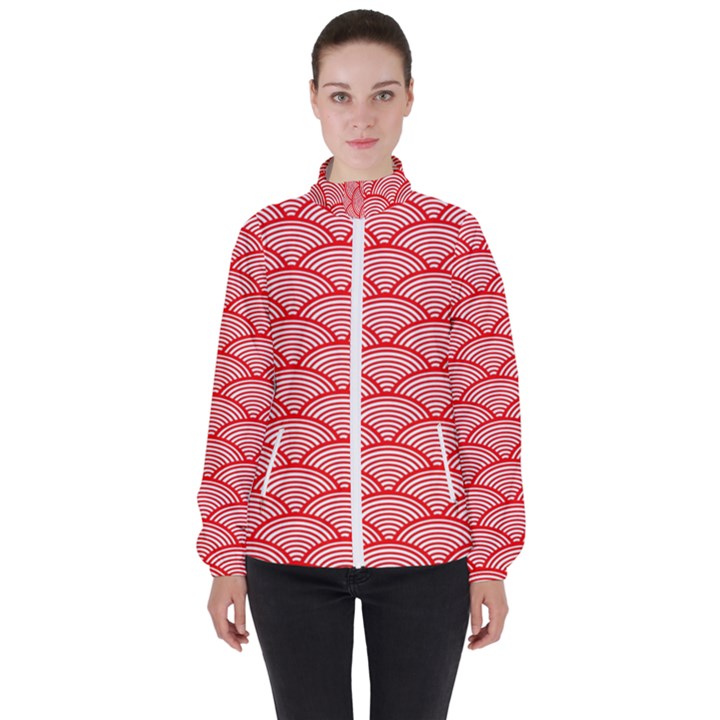 Japanese-wave Women s High Neck Windbreaker