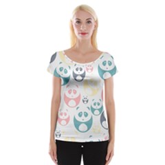 Pandas-panda Cap Sleeve Top by nateshop