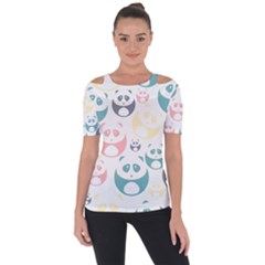 Pandas-panda Shoulder Cut Out Short Sleeve Top by nateshop