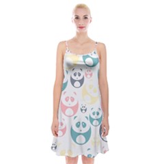 Pandas-panda Spaghetti Strap Velvet Dress by nateshop