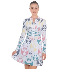 Pandas-panda Long Sleeve Panel Dress by nateshop