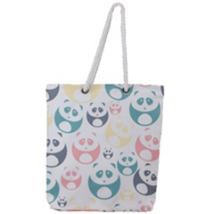 Pandas-panda Full Print Rope Handle Tote (large) by nateshop