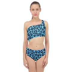 Paper-blue-tiger Spliced Up Two Piece Swimsuit