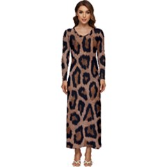 Paper-dark-tiger Long Sleeve Velour Longline Maxi Dress by nateshop