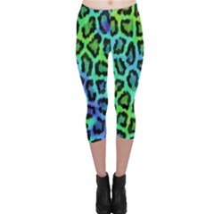 Paper-green-tiger Capri Leggings  by nateshop