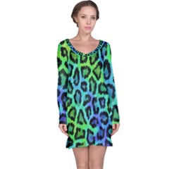 Paper-green-tiger Long Sleeve Nightdress by nateshop