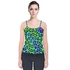 Paper-green-tiger Velvet Spaghetti Strap Top by nateshop