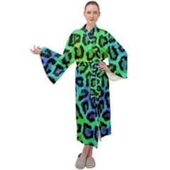 Paper-green-tiger Maxi Velour Kimono by nateshop