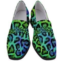 Paper-green-tiger Women s Chunky Heel Loafers