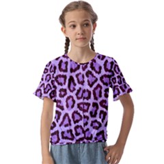 Paper-purple-tiger Kids  Cuff Sleeve Scrunch Bottom Tee