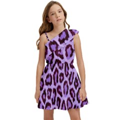 Paper-purple-tiger Kids  One Shoulder Party Dress