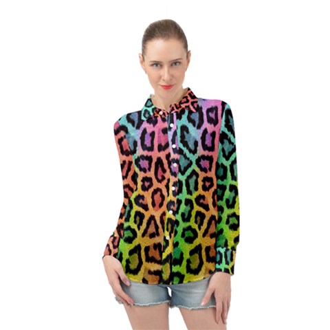 Paper-ranbow-tiger Long Sleeve Chiffon Shirt by nateshop