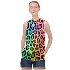 Paper-ranbow-tiger High Neck Satin Top