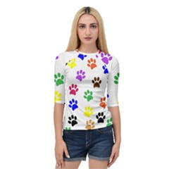 Pawprints Quarter Sleeve Raglan Tee