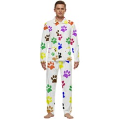 Pawprints Men s Long Sleeve Velvet Pocket Pajamas Set