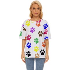 Pawprints Oversized Basic Tee