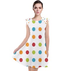 Polka-dots Tie Up Tunic Dress by nateshop