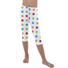 Polka-dots Kids  Lightweight Velour Capri Leggings  by nateshop