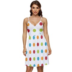 Polka-dots V-neck Pocket Summer Dress 