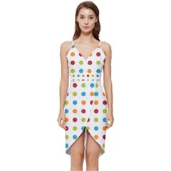 Polka-dots Wrap Frill Dress